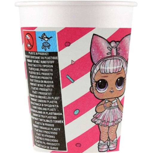 LOL SUPRISE narodeninové papierové poháre 200ml x8
