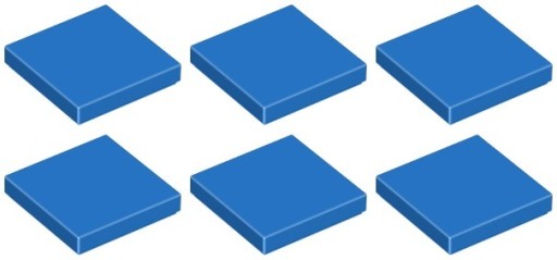 LEGO TILE 3068b 2x2 modrá (3g) 6 ks