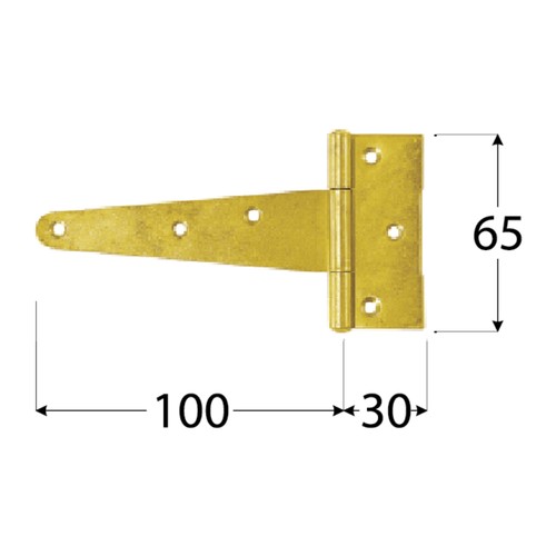 Trojuholníkový pánt 100X30X65MM ZT100 GOLD DOMAX