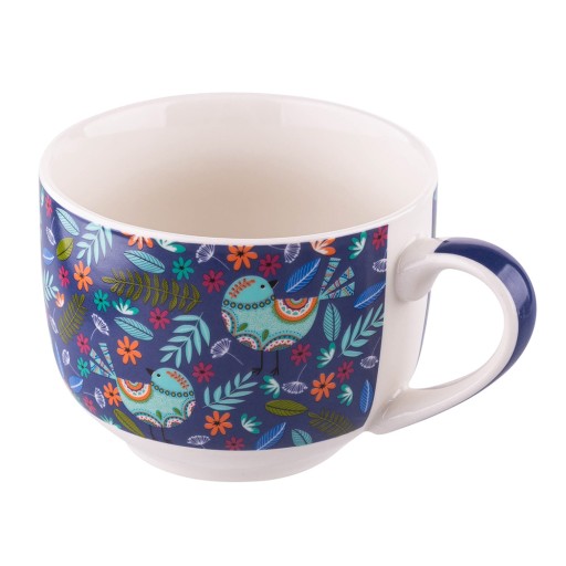 XXL porcelánový hrnček na kávu, čaj a polievky Altom Design Folk birds 500ml
