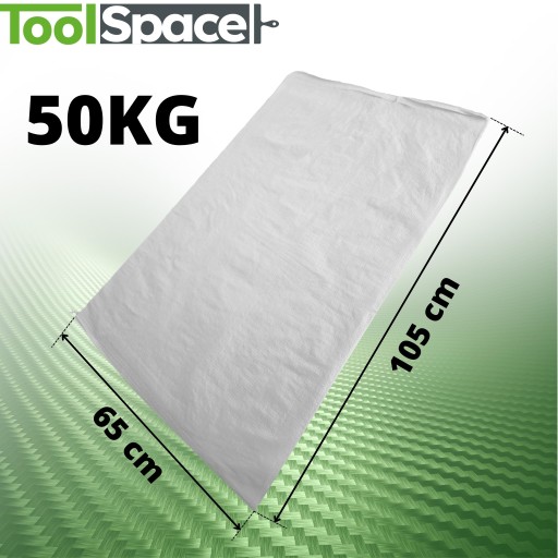 Vrecia Vrece 50KG 65x105cm Uhoľná drť Renovácia obilia TKANÉ SILNÉ 83g 5ks