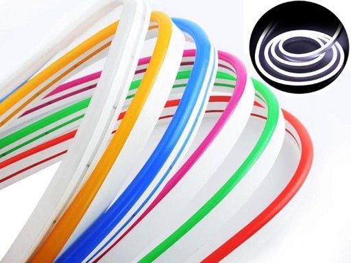 NEON Mono 12V LED pásik na meter 5/12mm STUDENÁ BIELA