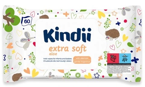 KINDII VLHČENÉ Utierky EXTRA SOFT 3x60 ks.