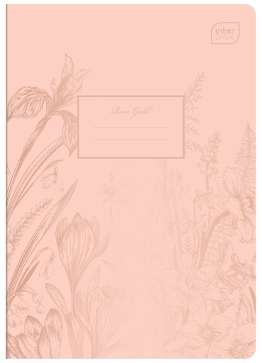 Zápisník A5/60 Mriežka 70g Metalíza RoseGold Interprint