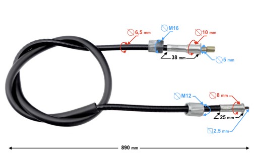 Kábel tachometra 139FMB Barton Fighter 2 Zipp Pro Junak 901