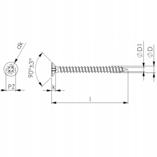 SKRUTKY NEREZOVÉ DO DREVA 5x80, 3-STUPŇOVÝ KUŽ