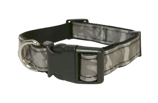 MORO S obojok, nastaviteľný pre psov, krk 25-40cm, reflexný, maskáčový, ČIERNA