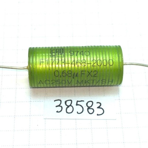 Kondenzátor MKT 680nF 250VAC X2 14x32 axiálny x2
