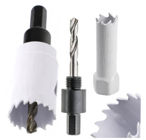 Dierovacia píla na drevo, kov, korunka 14mm, pílka na bimetal + HEX adaptér