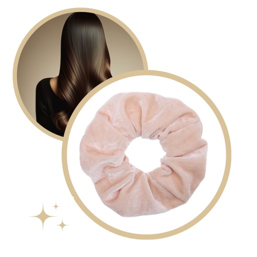 VELÚROVÉ scrunchie na vlasy béžové VEĽKÉ XXL módne scrunchie POHODLNÉ