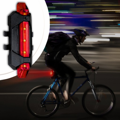 LED CYKLISTICKÁ LAMPA NA BICYKEL, NA RIADTIKÁ, VÝKONNÁ, NABÍJACIA, USB + ZADNÁ