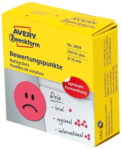 Nálepky Sad Smiley Avery 250 ks