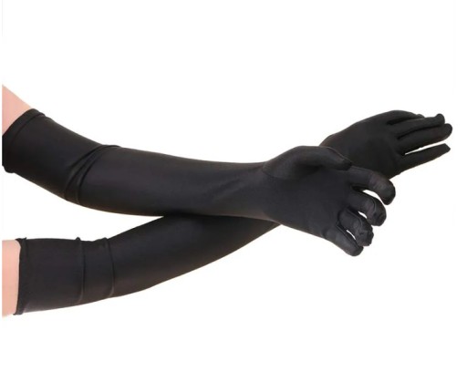 ČIERNE RUKAVICE DLHÉ RETRO DOPLNKY 60 CM