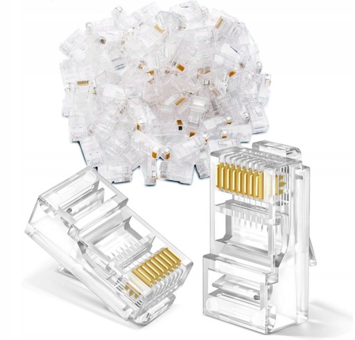 100 x RJ45 INTERNETOVÁ ZÁSTRČKA 8P8C ZLAT