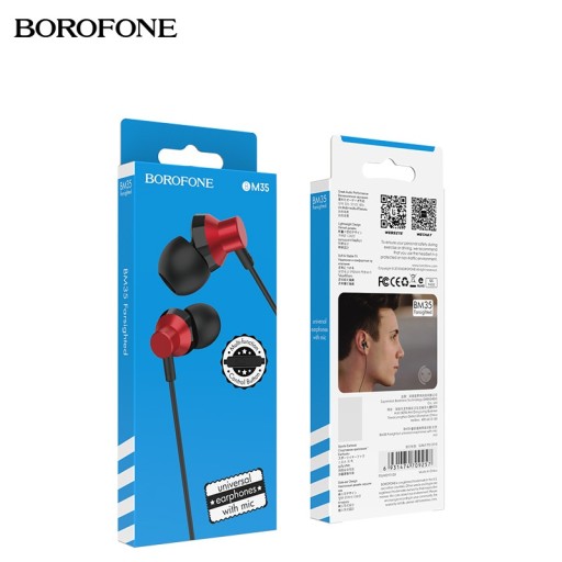BM35 Audio slúchadlá 3,5 mm jack s KOVOVÝM mikrofónom