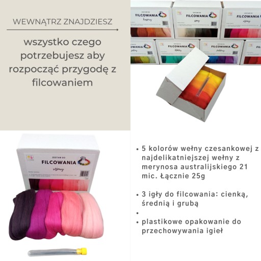 Merino vlna, sada farieb, 3 ihlice: žltá