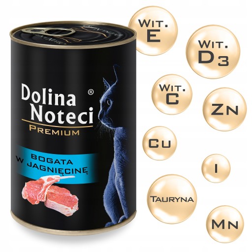 Dolina Noteci Premium Jahňacie vlhké krmivo pre mačky 400g