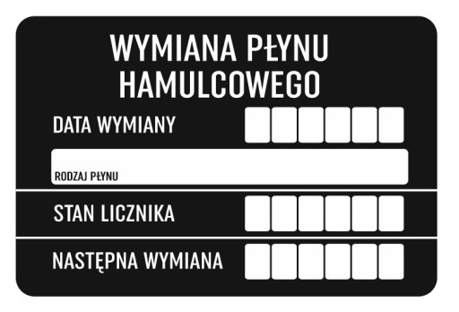 SERVISNÉ NÁLEPKY 45 ks VÝMENA BRZDOVEJ KVAPALINY