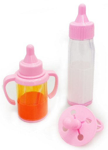 Magické miznúce fľašky pre bábiky + cumlík
