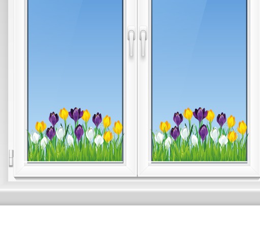 OBOJSTRANNÁ JARNÁ DEKORÁCIA NA OKIENKO - LÚČNE CROcuses (2 KS) - LearnHow