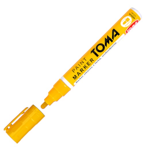 Vodotesný olejový značkovač s okrúhlym hrotom Toma TO-440 Yellow