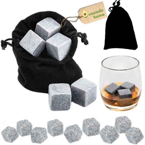 KAMENE WHISKY, žula, viacnásobná SET, 9 ks