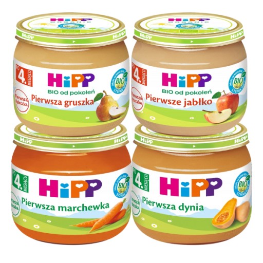 HiPP BIO príkrmy a zákusky po 4 mesiacoch veku 4x80g