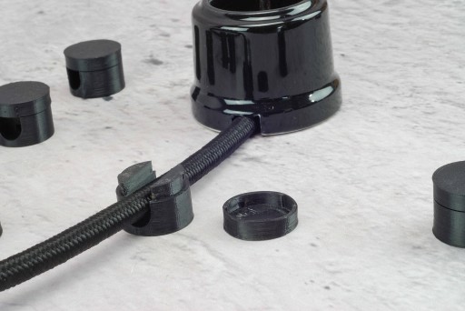 čierny držiak opleteného kábla 10mm loft retro povrchová inštalácia