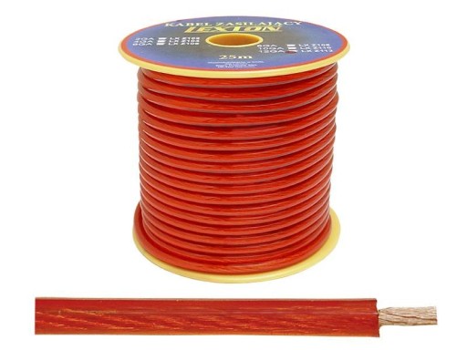 NAPÁJACÍ KÁBEL 5mm2 12GA červený CCA za 1m / 1991