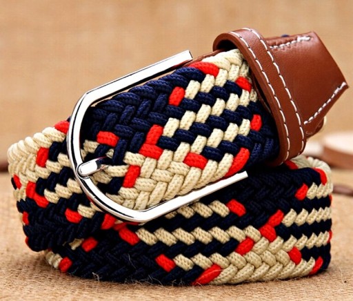 Elastický pletený pás na nohavice, výrazné pánske dámske vzory