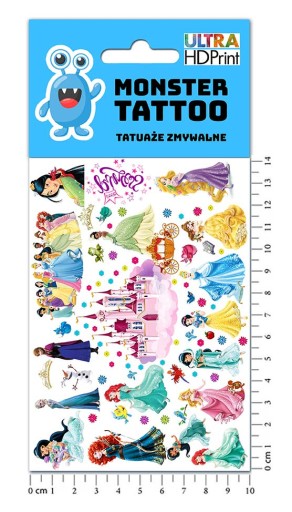 UMÝVAJÚCE DOČASNÉ TETOVANIE PRE DETI PRINCEZNÉ ORIGINÁLNE DIZAJNY