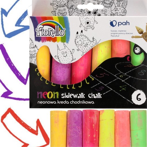 Neónová chodníková krieda Fiorello, 6 farieb