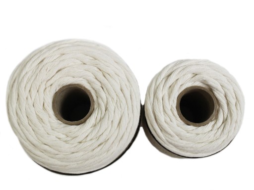 COLORHOME prírodná bavlnená šnúrka pre makramé, spletená 4mm/100m ECRU