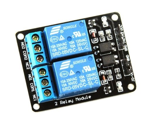 2-kanálový reléový modul 5V 10A s optoizolátorom