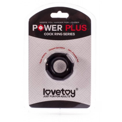 Lovetoy Power Plus krúžok na penis čierny priemer