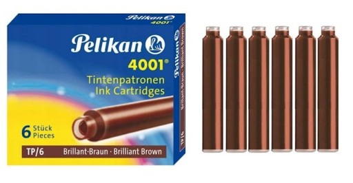 ATRAMENTOVÉ KAZETY hnedé 6 KS Universal Pelikan PELIVNE VYROBENÉ