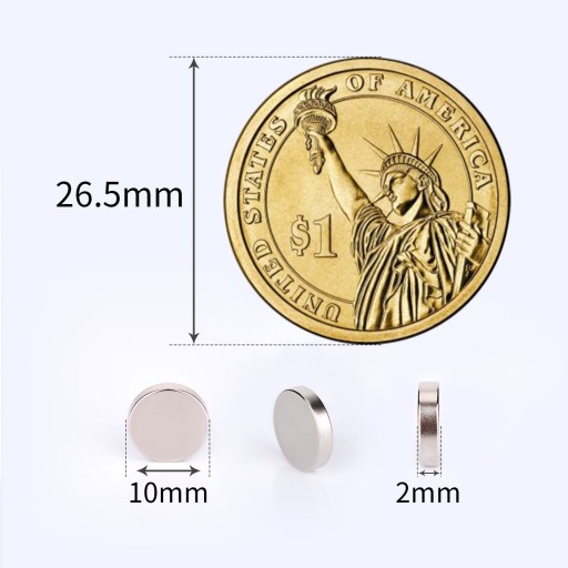 SILNÉ MAGNETY NEODYMIOVÉ MAGNETY 10x2 mm * 12 ks *