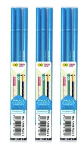 Stierateľné náplne A pre Happy Color 3 ks 0,5 mm modrá (pastelky, psíkovia, nám.