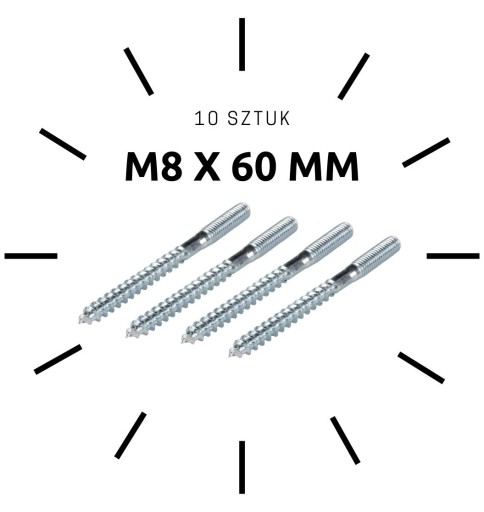 Čap drevo kovový kolík M8 x 60 mm, torx