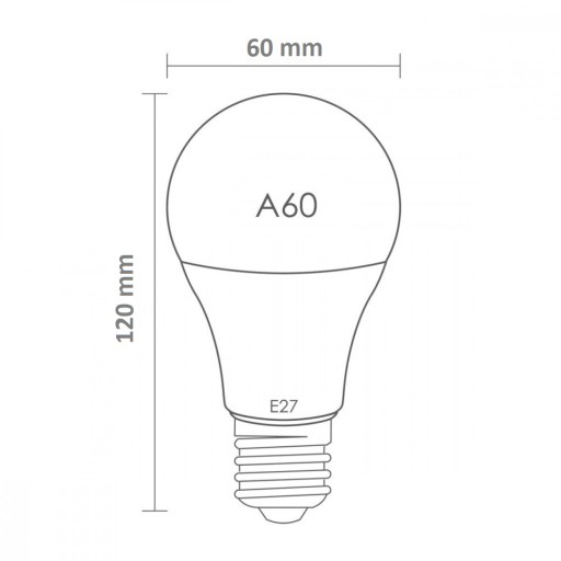 LED ŽIAROVKA A60 E27 230V 15W = 100W STUDENÁ 6500K