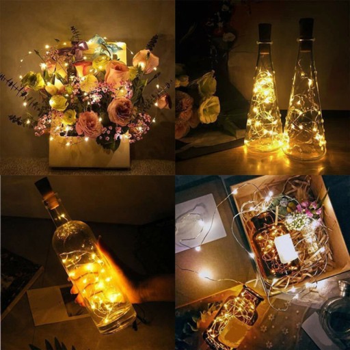 viečko na fľašu LED GARLAND ZÁHRADNÉ LAMPY viečko na fľašu ZLATÉ