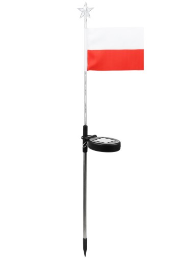 LED SOLÁRNA ZÁHRADNÁ LAMPA S POĽSKOU VLAJKOU