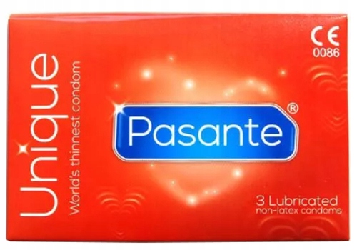 PASANTE UNIQUE ULTRA THIN kondómy Moisturized 3 ks. Bez latexu
