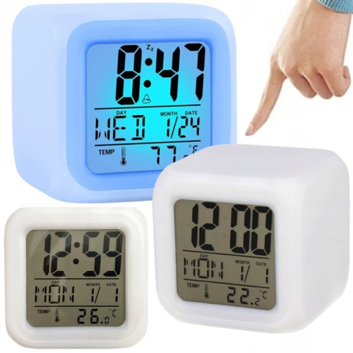 KAMELEON ALARM HODINY OSVETLENIE LCD HODINKY TEPLOMER LED ALARM 3v1