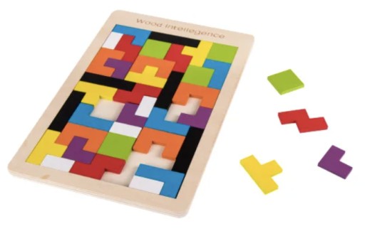 DREVENÉ BLOKY TETRIS PUZZLE 40 KUSOV TANGRAM