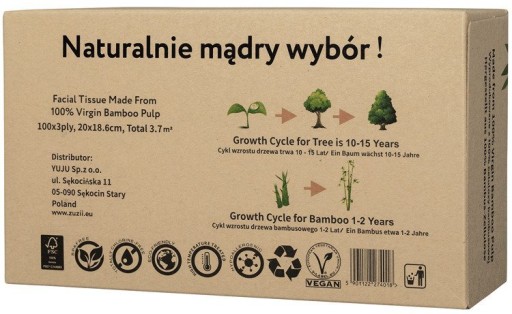 BAMBUSOVÉ HYGIENICKÉ Utierky, 100 ks, ZUZII