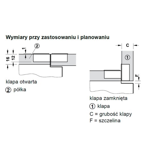 Ramenný záves HAFELE RAMENO pre 90° 3D klapku