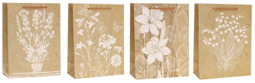 Taška Ozdobná darčeková taška FLOWERS mix vzorov 26 x 32 x 10cm Rozette
