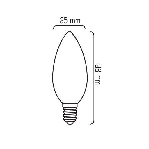E14 LED SVIEČKOVÁ Žiarovka 6W=60W Vlákno 806lm 360° Dekoratívne bez blikania