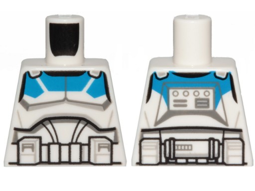 Lego New Torzo bez rukovätí White SW Armor Clone Jet Trooper 501st 973pb3993